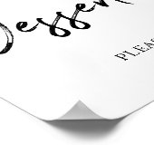 白黒ブラシレタリングデザートバー標識 ポスター (角)