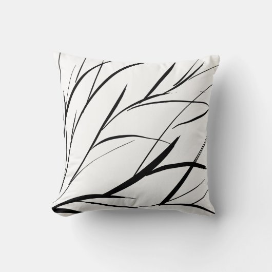 白黒ブラシ仕上げテクスチャ装飾用クッション クッション (正面)