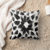 白黒ブラシ付きグランジ装飾用クッション クッション (ブランケット)