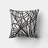 白黒ブラシ付きグランジ装飾用クッション クッション (裏面)