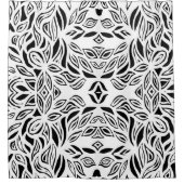 白黒ブラシ付きフローラシャワーカーテン シャワーカーテン (正面)