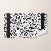 白黒ブラシ付きフローラバスタオルセット バスタオルセット (ハンドタオル)