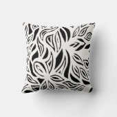 白黒ブラシ付きフローラ装飾用クッション クッション (裏面)