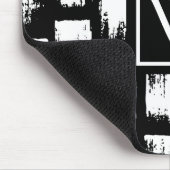 白黒ブラシ抽象芸術 マウスパッド (コーナー)