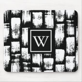 白黒ブラシ抽象芸術 マウスパッド (正面)