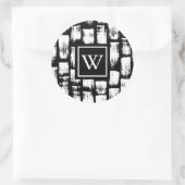 白黒ブラシ抽象芸術 ラウンドシール (バッグ)