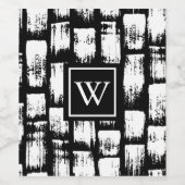 白黒ブラシ抽象芸術 ワインラベル (シングルラベル)