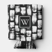 白黒ブラシ抽象芸術 缶クーラー (裏面)