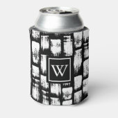 白黒ブラシ抽象芸術 缶クーラー (缶裏面)