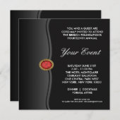 白黒ブラックタイ企業のパーティーイベント 招待状 (正面/裏面)