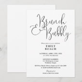 白黒ブランチと泡立つブライダルシャワー 招待状 (正面/裏面)