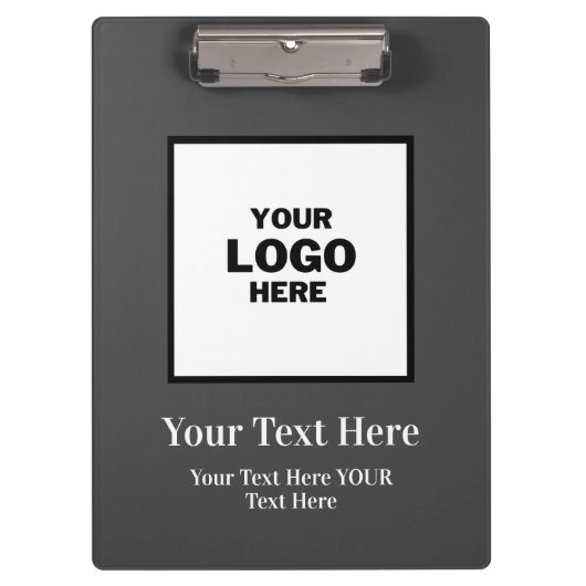 白黒ブランドロゴ クリップボード (正面)