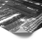 白黒ブルックリンブリッジニューヨークナイトポスター ポスター (角)