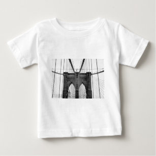 白黒ブルックリンブリッジニューヨーク ベビーTシャツ