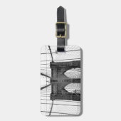 白黒ブルックリンブリッジニューヨーク ラゲッジタグ (正面縦)