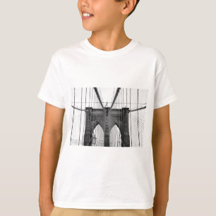 白黒ブルックリンブリッジニューヨーク Tシャツ