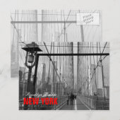 白黒ブルックリンブリッジ – NY New York nr 2 ポストカード (正面/裏面)