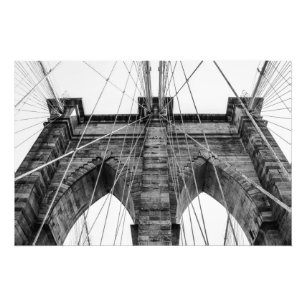 白黒ブルックリン橋の写真NYC フォトプリント