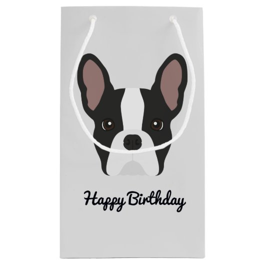 白黒ブルドッグスフランスのモール抱き枕 スモールペーパーバッグ (裏面)