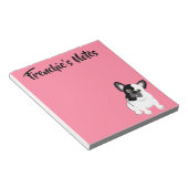 白黒ブルドッグフランスのかわいい子犬 ノートパッド (アングル)