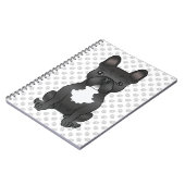 白黒ブルドッグフランスのかわいい漫画の犬 ノートブック (左側)