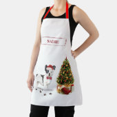 白黒ブルドッグフランスのクリスマスドッグ エプロン (インサイチュ)