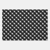 白黒ブルドッグフランスのズ ラッピングペーパーシート (正面2)