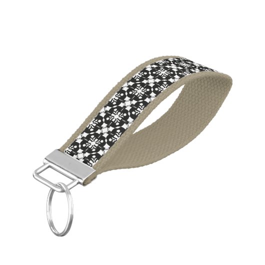 白黒ブルドッグフランスのズ リストバンドキーホルダー (アングル下)