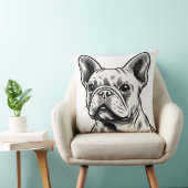 白黒ブルドッグフランスのポートレート クッション (椅子)