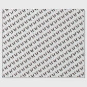 白黒ブルドッグフランスのラッピング紙 ラッピングペーパー (フラット)