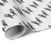 白黒ブルドッグフランスのラッピング紙 ラッピングペーパー (ロールコーナー)