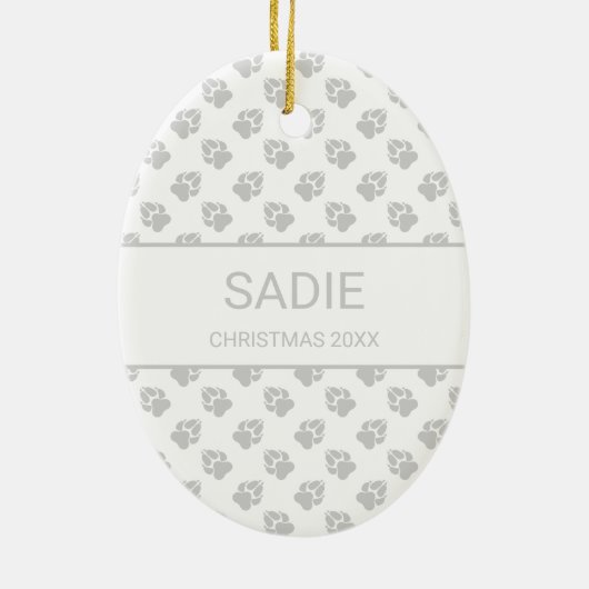 白黒ブルドッグフランスの漫画の犬と文字 セラミックオーナメント (裏面)