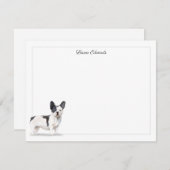 白黒ブルドフランスのッググレーひな形縁ど(B) ノートカード (正面/裏面)