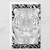 白黒ブルーアイズタイガーデザイン 便箋 (正面/裏面)