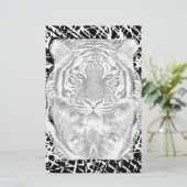 白黒ブルーアイズタイガーデザイン 便箋 (スタンド正面)