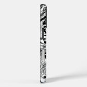 白黒ブルーアイズタイガーデザイン Case-Mate iPhoneケース (裏面 / 右)