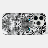 白黒ブルーアイズタイガーデザイン Case-Mate iPhoneケース (裏面 (横))