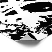 白黒ブルーアイタイガーグラフィック ポスター (角)