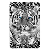 白黒ブルーアイタイガーグラフィック マグネット (縦)