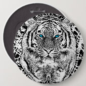 白黒ブルーアイタイガーグラフィック 缶バッジ (正面&裏面)