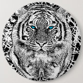 白黒ブルーアイタイガーグラフィック 缶バッジ (正面)