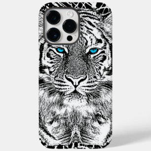 白黒ブルーアイタイガーグラフィック Case-Mate iPhone 14 PRO MAXケース