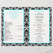 白黒ブルーダマスクハート結婚式 プログラム (裏面)