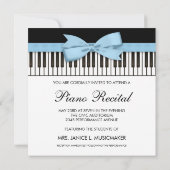 白黒ブルーピアノ鍵発表会 招待状 (裏面)