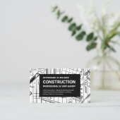 白黒ブループリント建築 名刺 (スタンド正面)