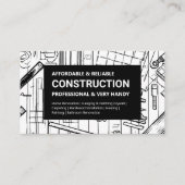 白黒ブループリント建築 名刺 (正面)