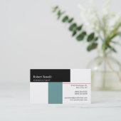 白黒ブルーモダンコンサルタント名刺 名刺 (スタンド正面)