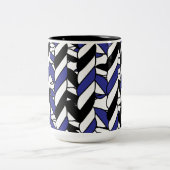 白黒ブルーロープストライプ ツートーンマグカップ (中央)