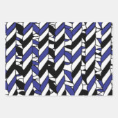 白黒ブルーロープストライプ ラッピングペーパーシート (正面3)