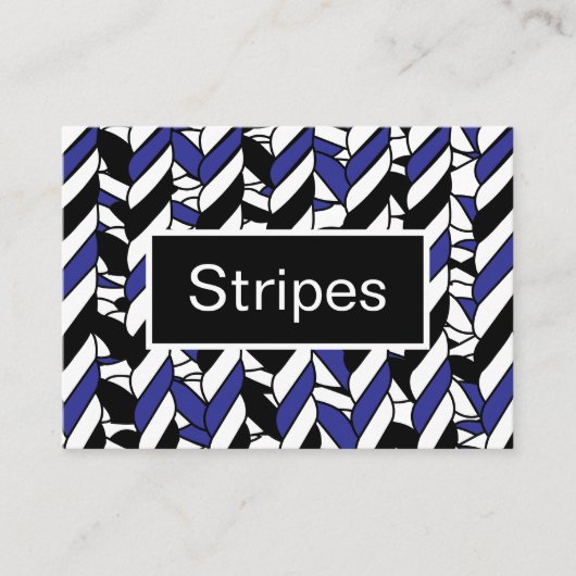 白黒ブルーロープストライプ 名刺 (正面)